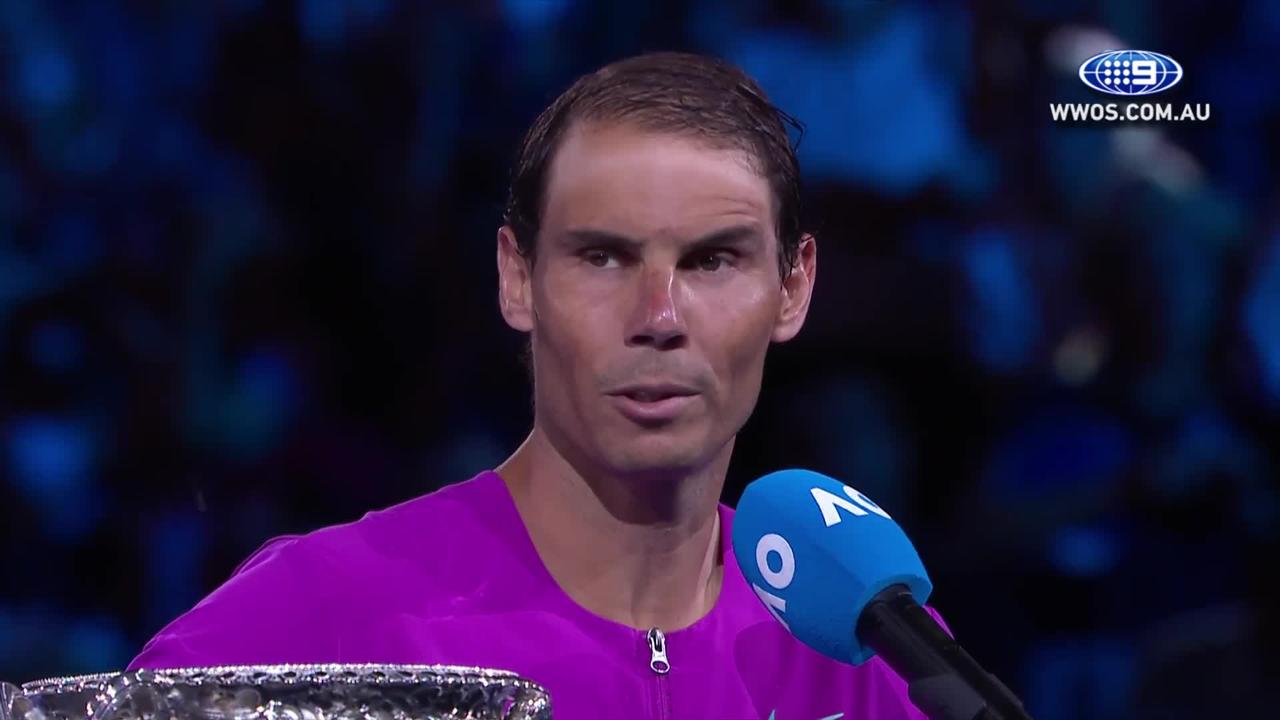 Rafael Nadal overwhelmed with emotion after 21st Grand Slam victory | Australian Open 2022
