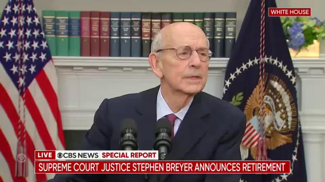 Stephen Breyer says the U.S. is "an experiment that's still going on," based on its Constitution and founding pri