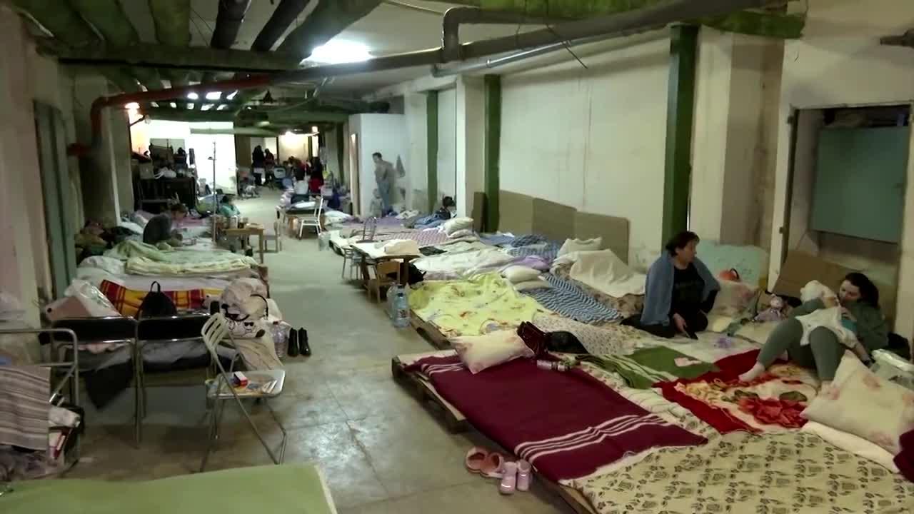 In Kyiv's Ohmadyt Children's Hospital, sick children, mothers  in the underground bunker