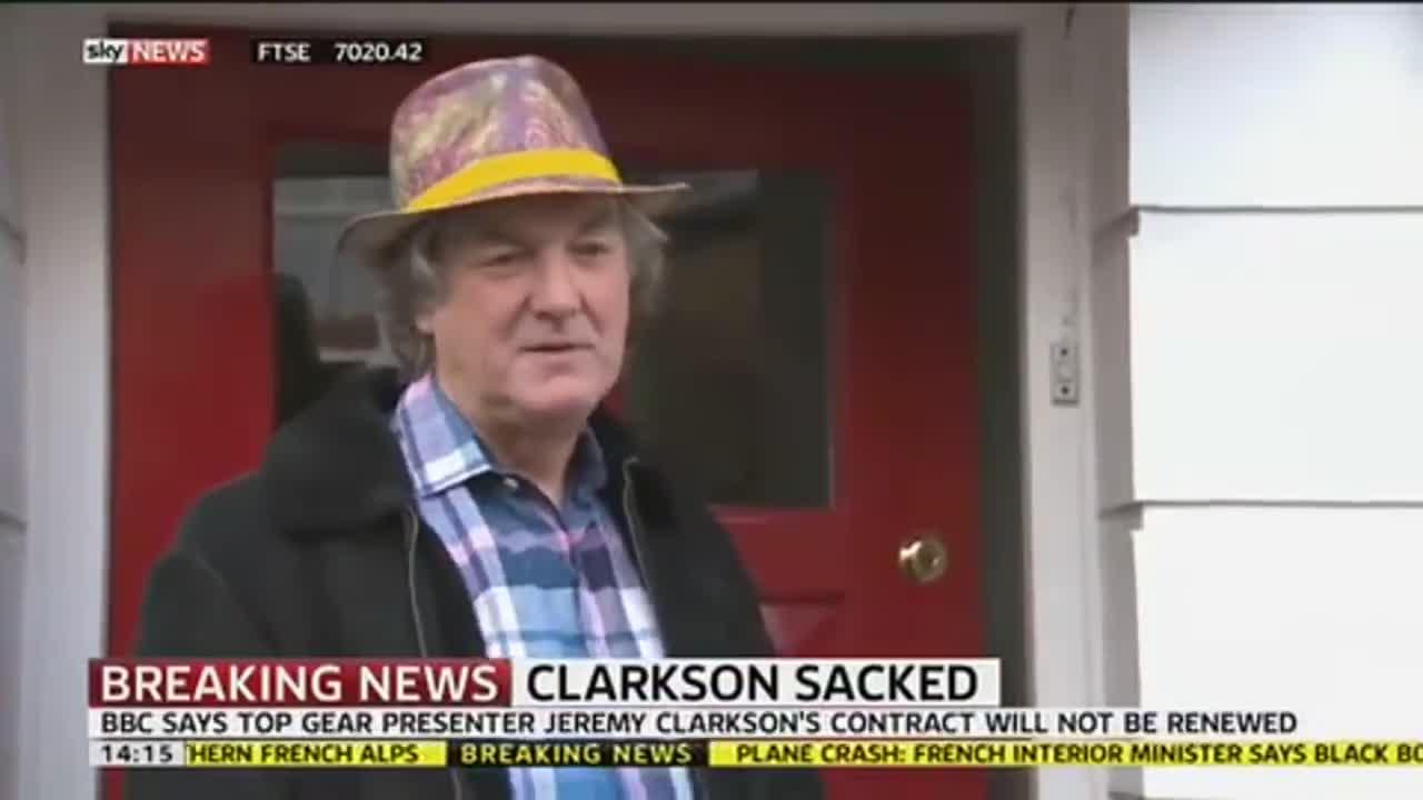 HINDSIGHT Top Gear Presenter James May Reacts To Jeremy Clarkson Being Sacked By BBC
