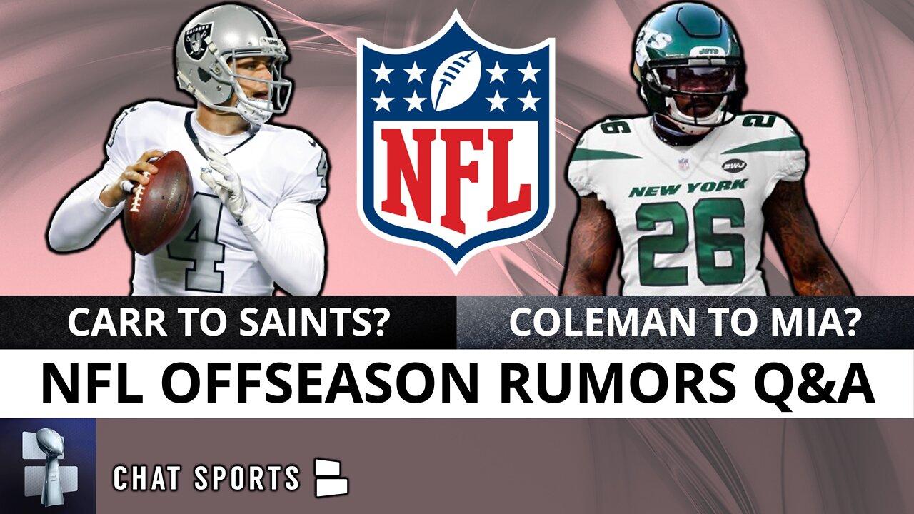 NFL Offseason Rumors Q&A: Derek Carr To Saints? Tevin Coleman To Miami? Bobby Wagner Destinations?