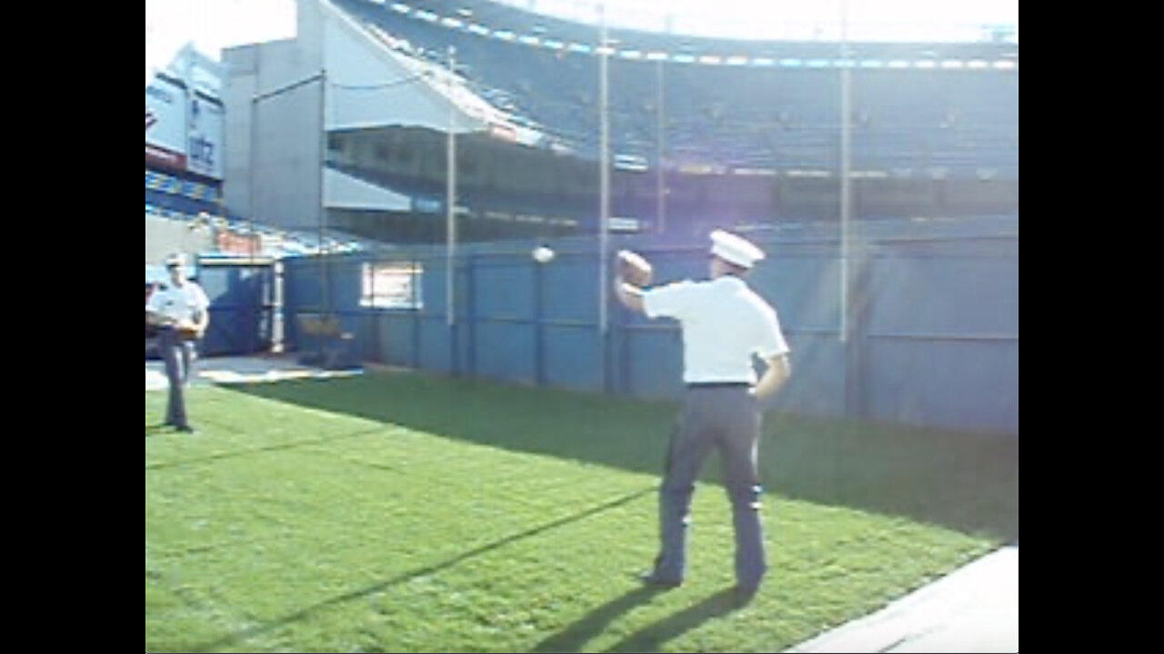 West Point Cadets Playing Catch at the Old Yankee Stadium Bullpen