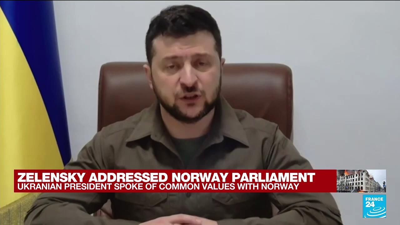 Europe must shut ports to Russian ships, Ukraine's Zelensky tells Norwegian parliament