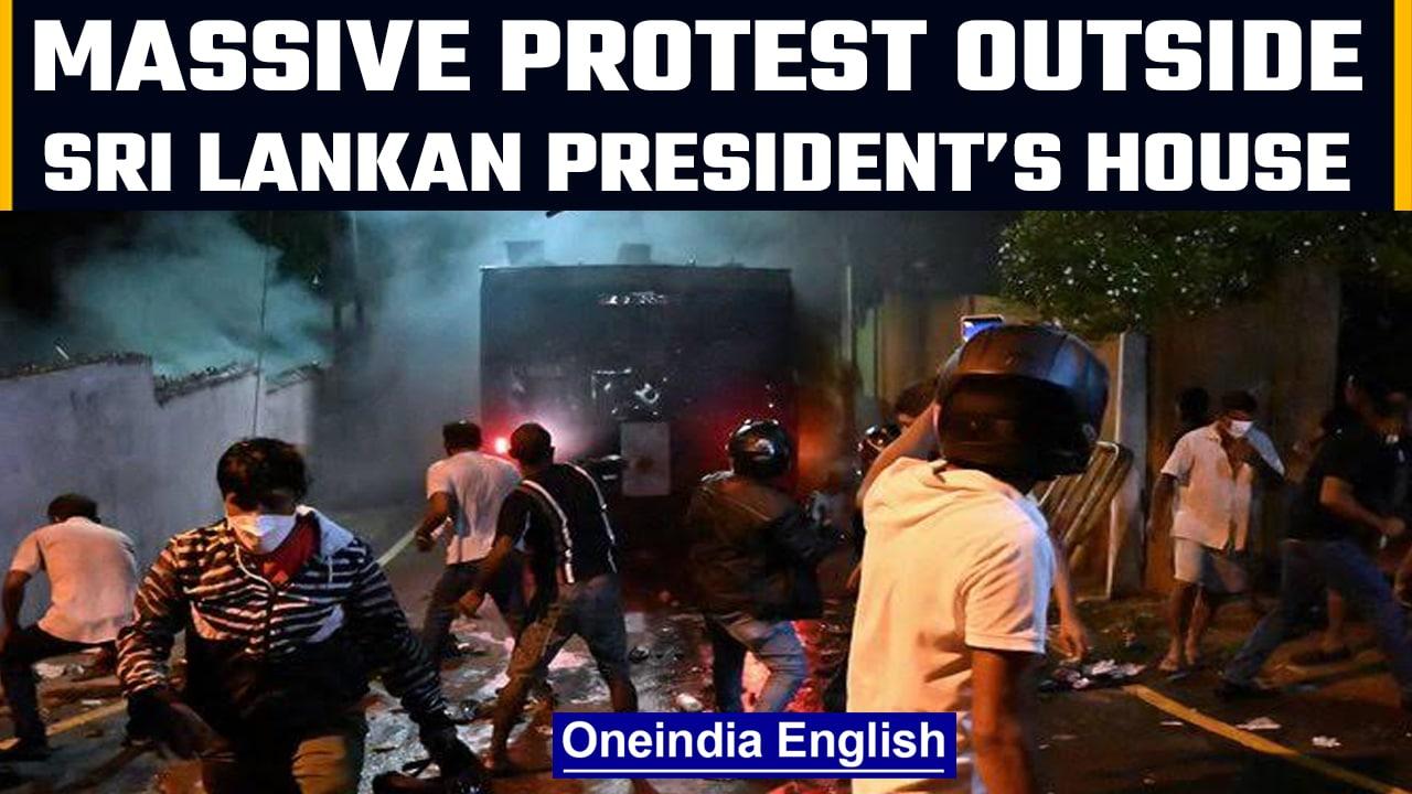 Protest outside Sri Lankan President’s residence, 45 arrested after violence | Oneindia News