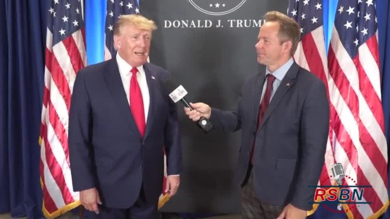 RSBN Interview with President Trump in Washington, MI Before Rally.