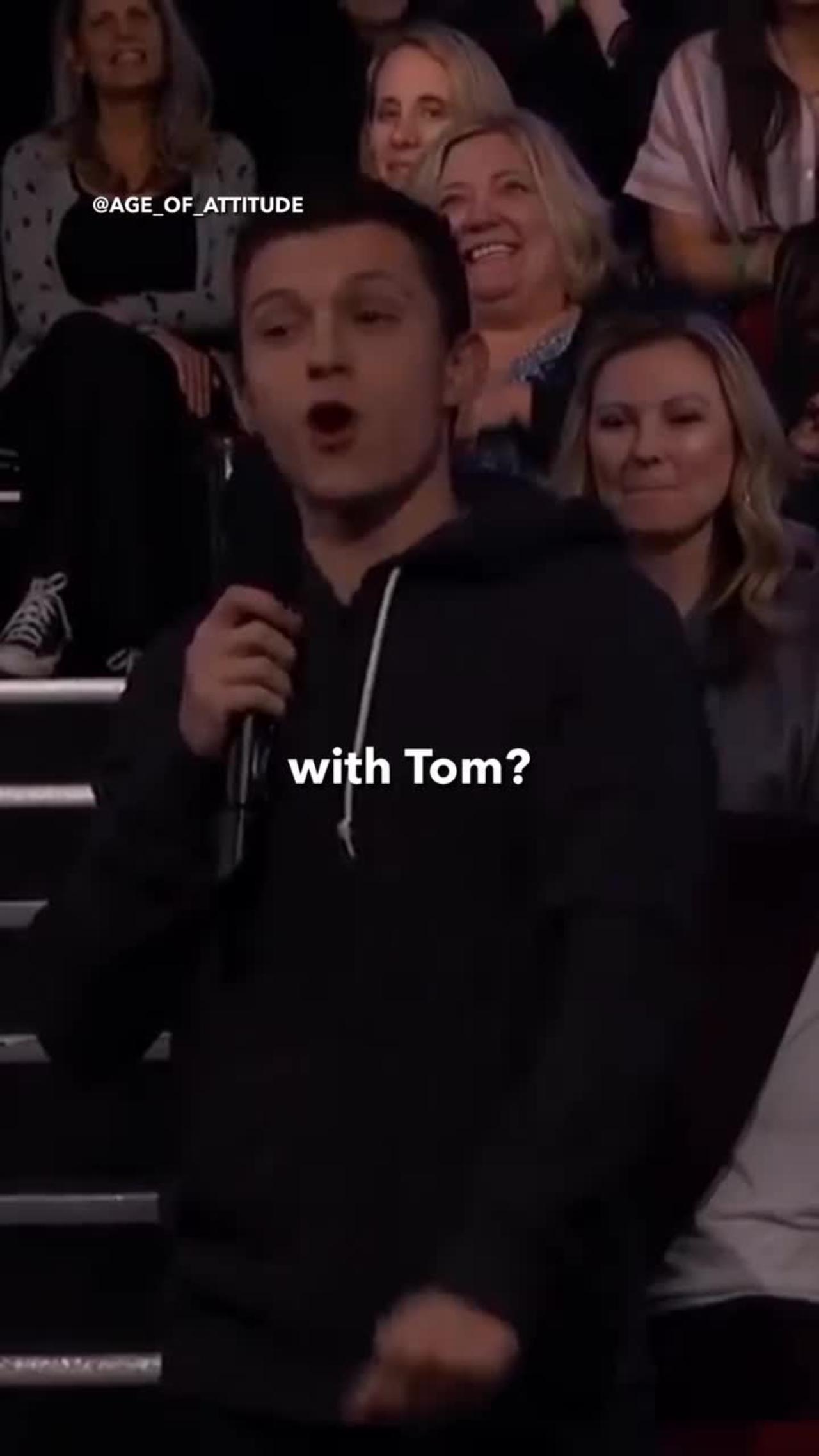 Tom Holland in public place by star lord
