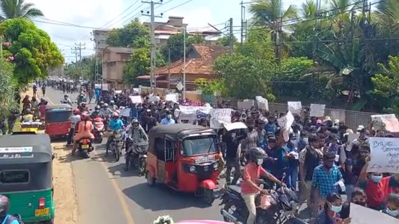 Students of University of Jaffna Sri Lanka take to streets demanding the President steps down