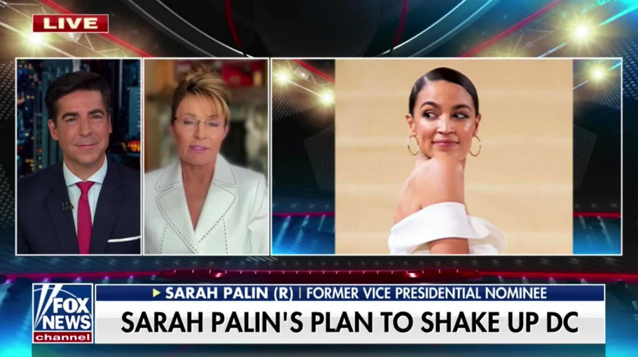 Sarah Palin says she would love to debate AOC over a number of issues