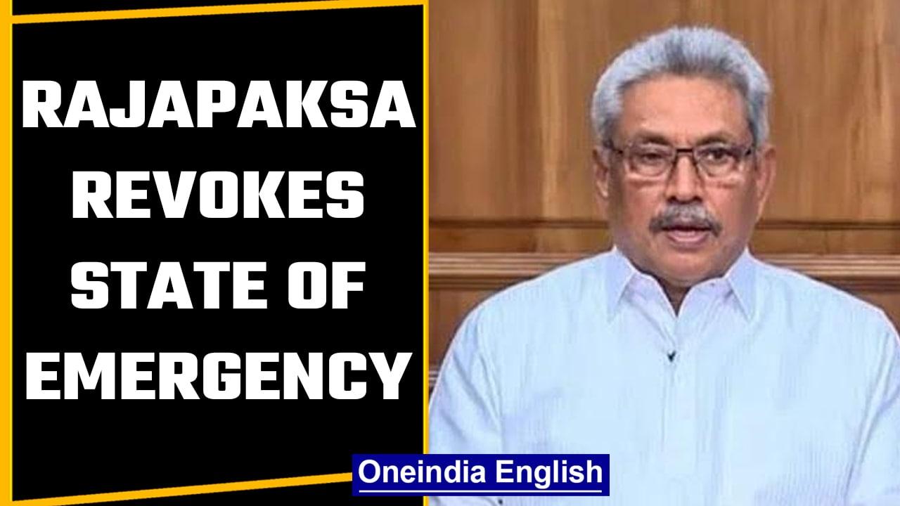 Sri Lanka’s President Rajapaksa revokes state of emergency | Oneindia News