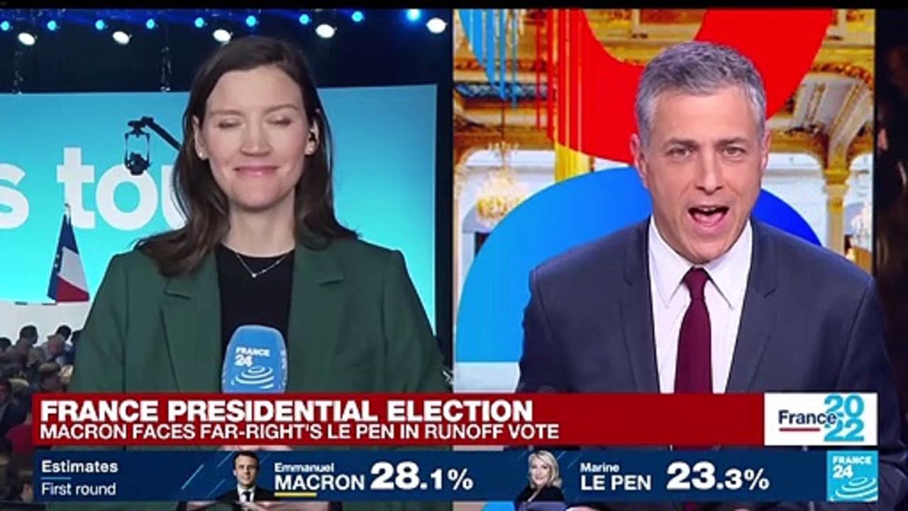 'Huge joy' at Emmanuel Macron campaign headquarters as he leads Le Pen in election