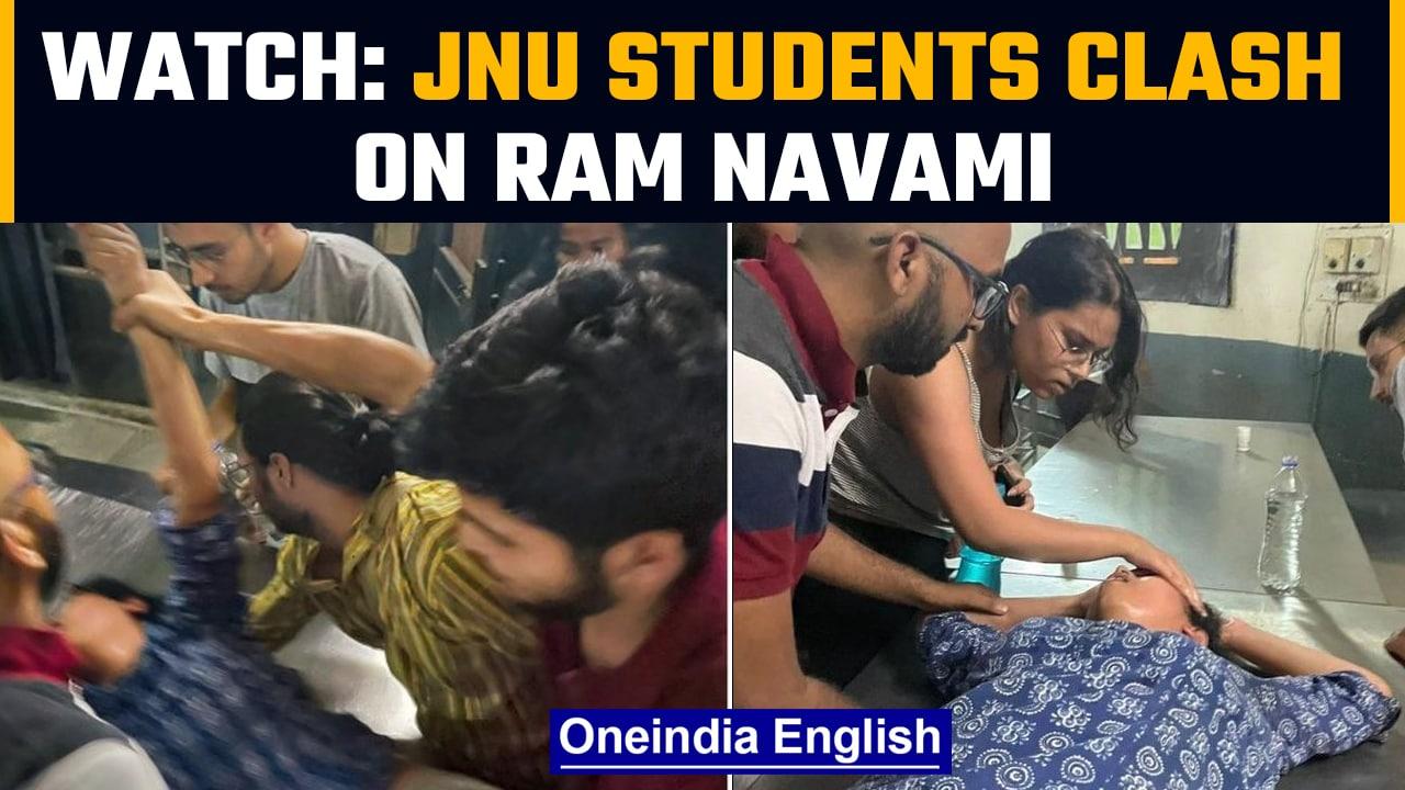 JNUSU & ABVP students clash in JNU over eating non-veg food on Ram Navami | Watch | Oneindia News