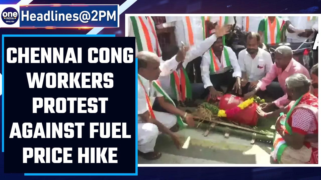 Chennai: Congress workers stage protest against Centre over fuel price hike | Watch | Oneindia News