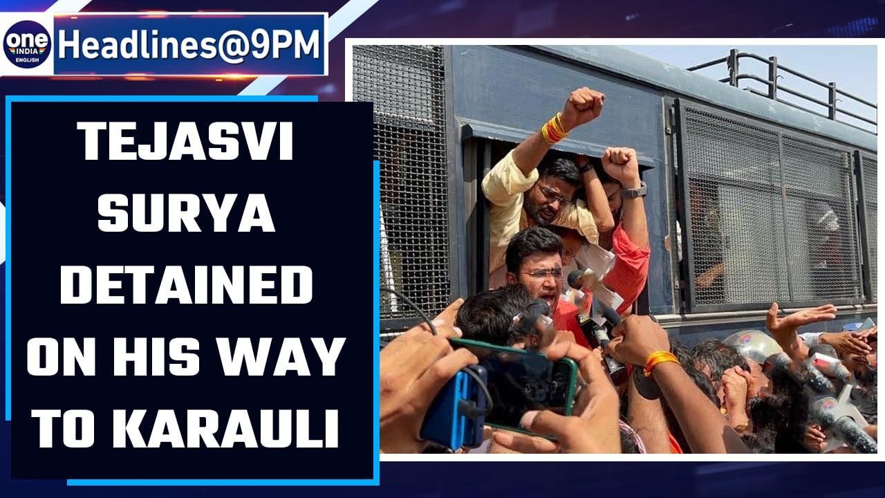 BJP's Tejasvi Surya Detained On Way To Visit Riot-Hit Karauli | Oneindia News