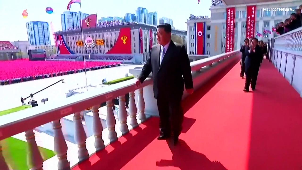 North Korea's Kim Jong Un attends parade honouring grandfather's birthday