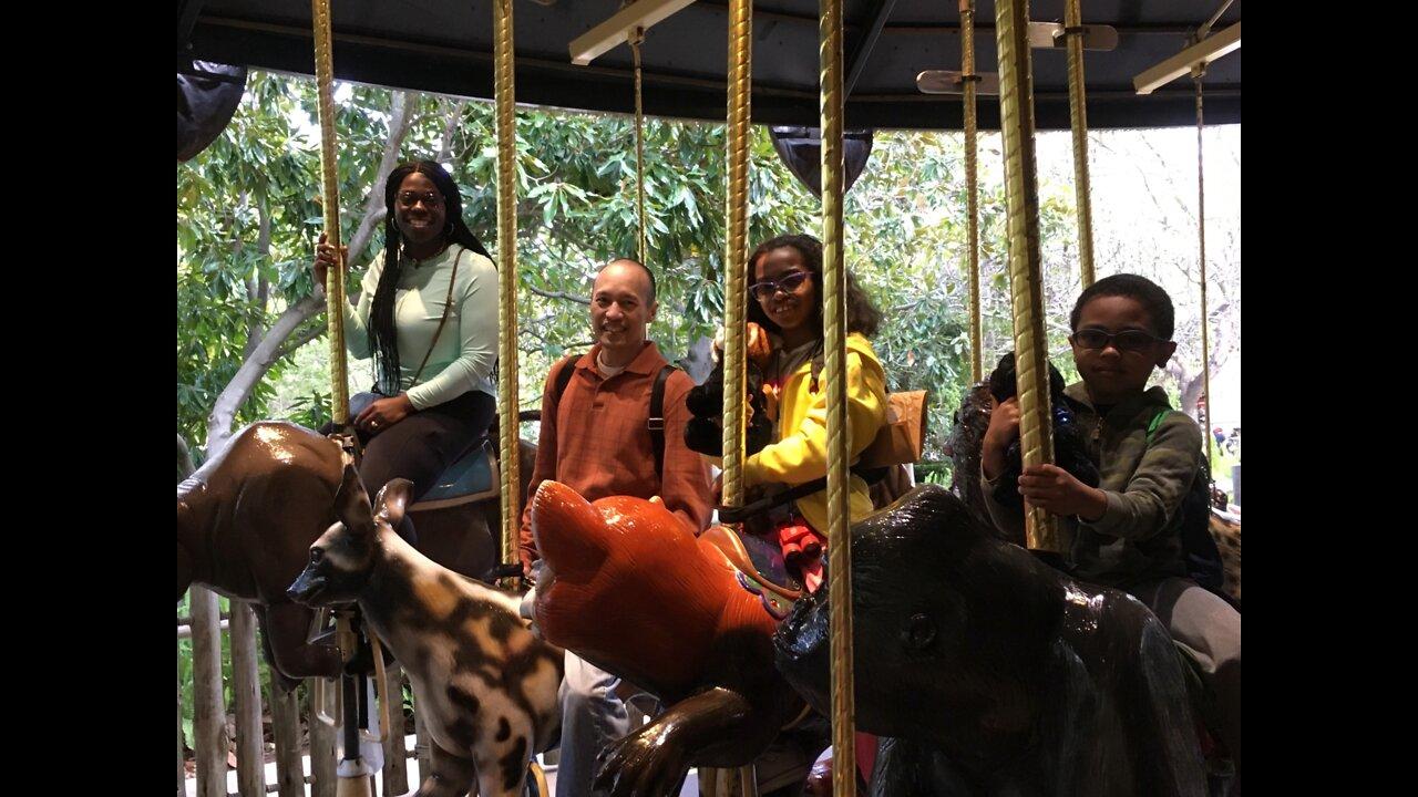 Blasian Babies Family Dino Powered "Conservation Carousel" Safari Park Ride!