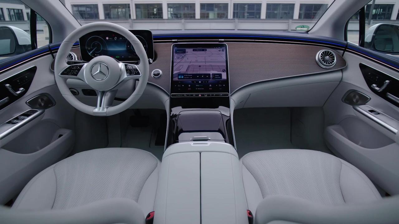 2022 Mercedes-Benz EQE 350 AMG Interior Design in opalite white