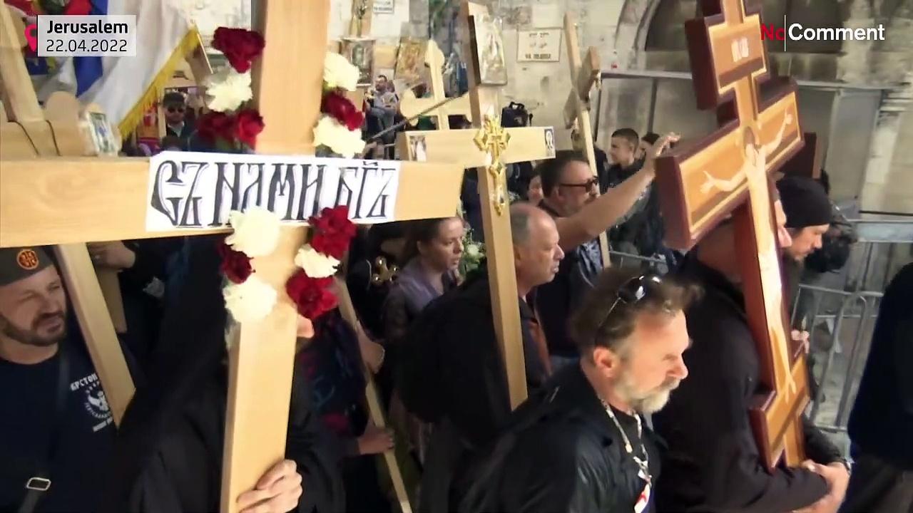 Orthodox Christians mark Good Friday with Jerusalem procession