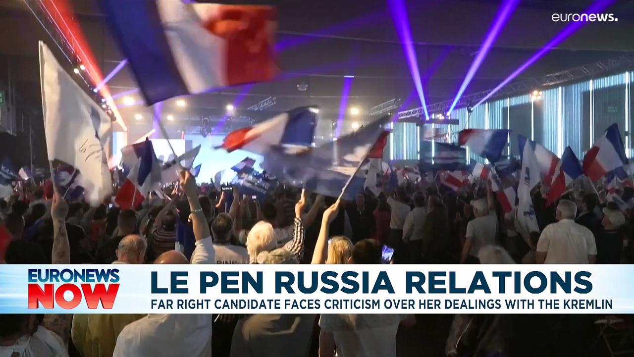 Le Pen in final push for support as Russia questions linger