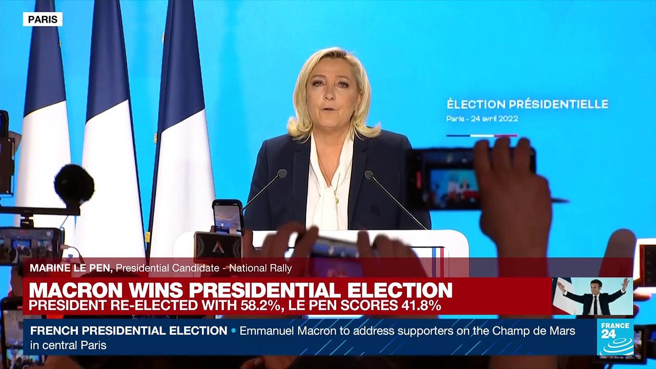 REPLAY - French election: Far-right candidate Marine Le Pen concedes defeat