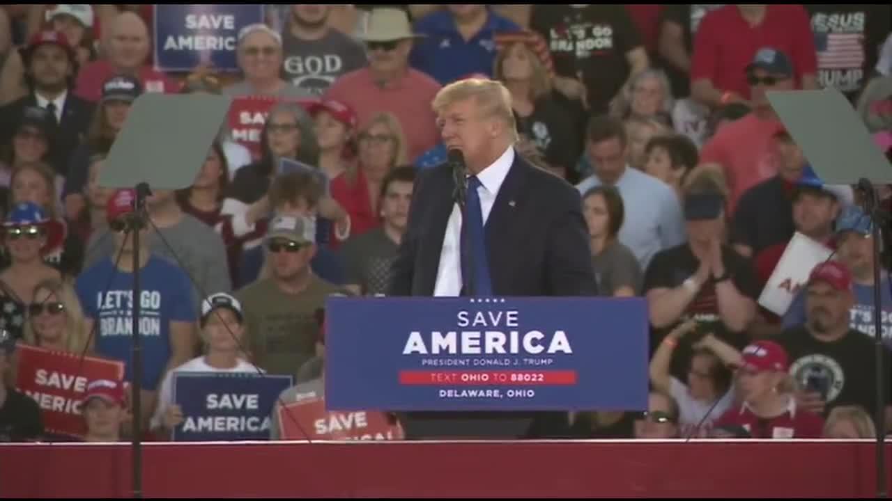 Former President Donald Trump holds a 'Save America' rally in Delaware, Ohio