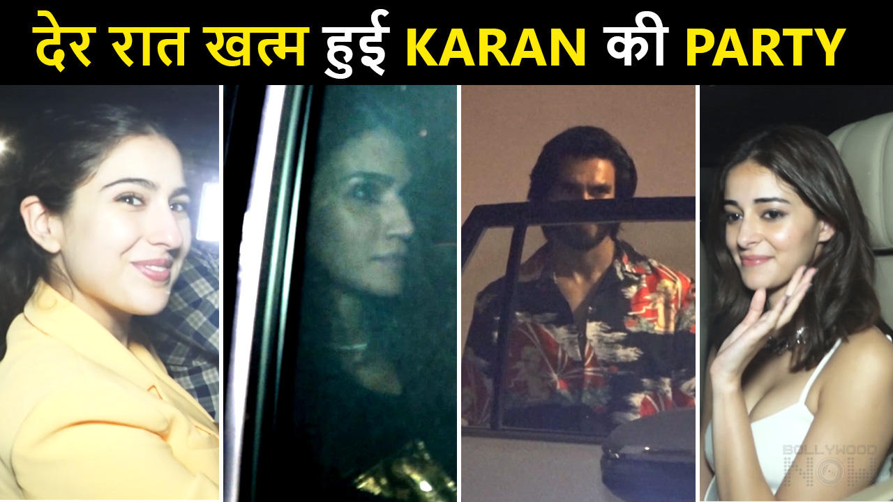 Kriti IGNORES Paps, Sara's Sweet Gesture, Ranveer, Ananya Stars Exit From Karan Johar's Party