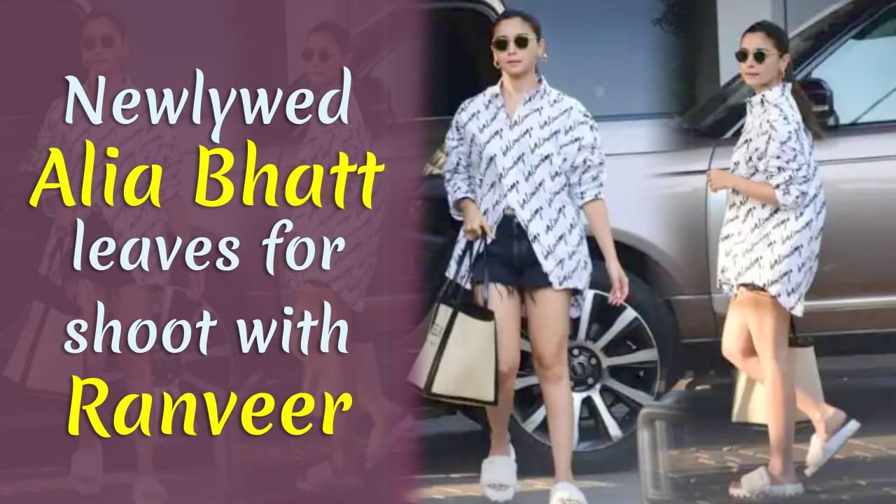 Newlywed Alia Bhatt leaves for shoot with Ranveer Singh