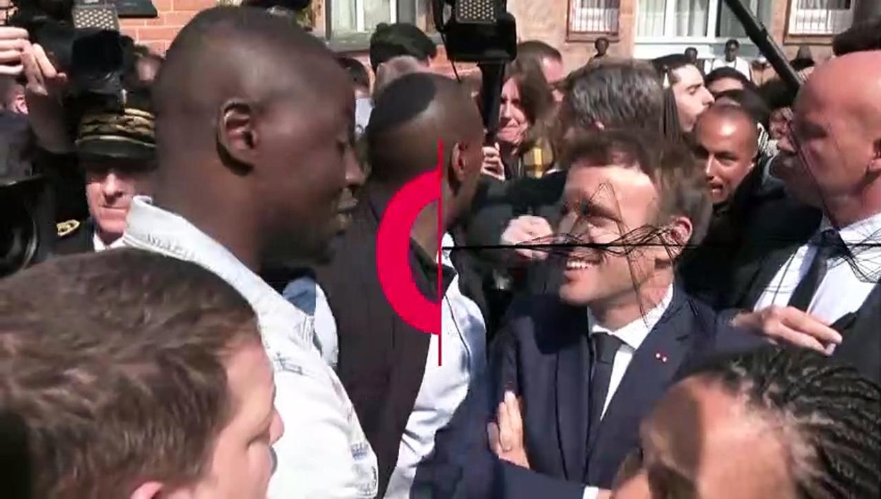 Macron targeted by tomato throw during first trip since re-election