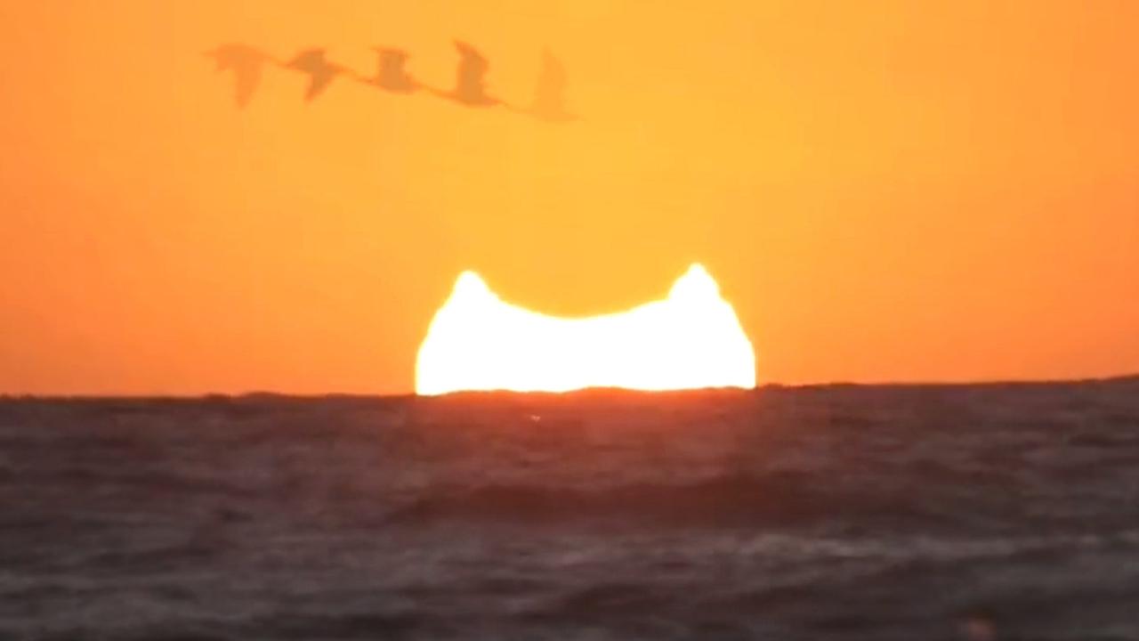 Stunning solar eclipse sunset seen off the coast of Chile