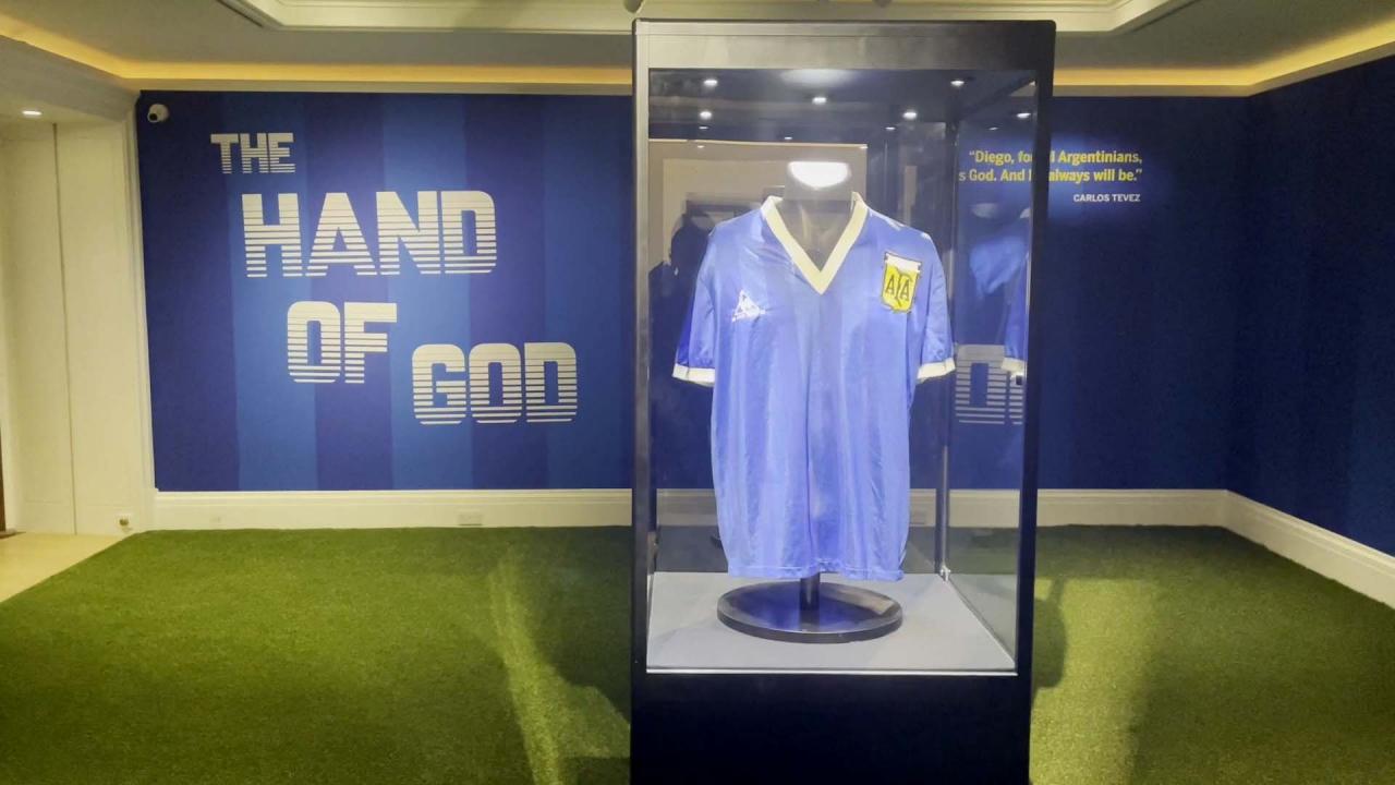 Diego Maradona's 'Hand of God' shirt sells for over £7 million at auction