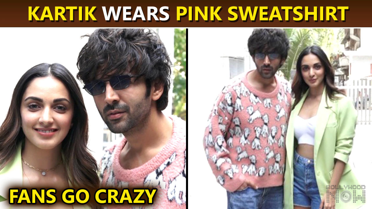 Kartik Wears PINK Sweatshirt, Kiara Looks Stunning | Fans Go Crazy | Bhool Bhulaiyaa 2 Promotion