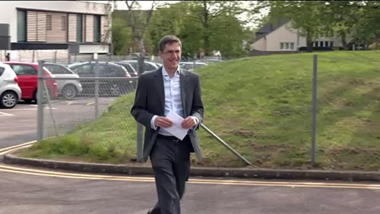 Green Party co-leader arrives at polling station