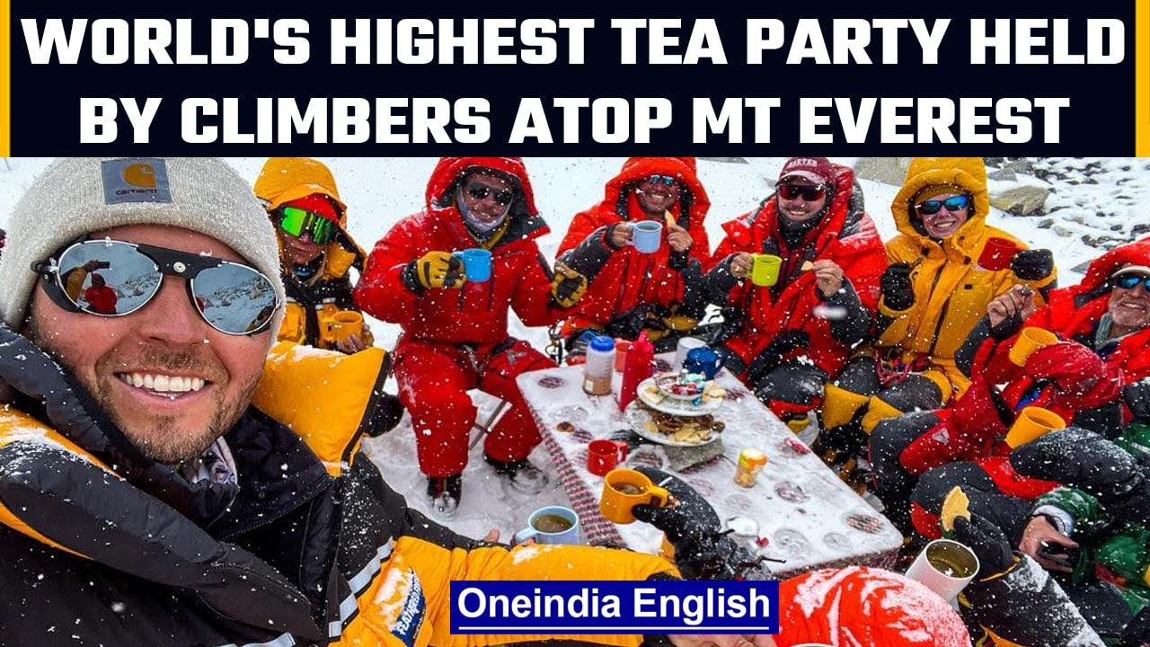 Climbers hold world’s highest tea party at Mt Everest, video stuns people | OneIndia News