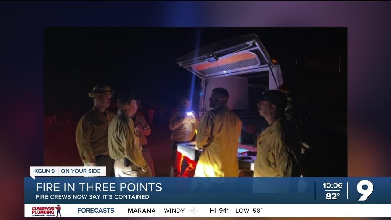 Fire crews monitor wildland fire in Three Points