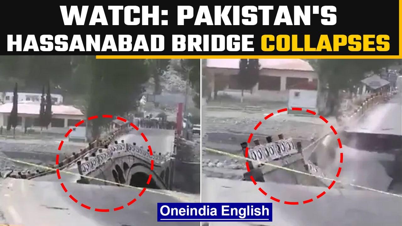 Pakistan's Hassanabad bridge collapses as heatwave melts glacier causing floods | Oneindia News