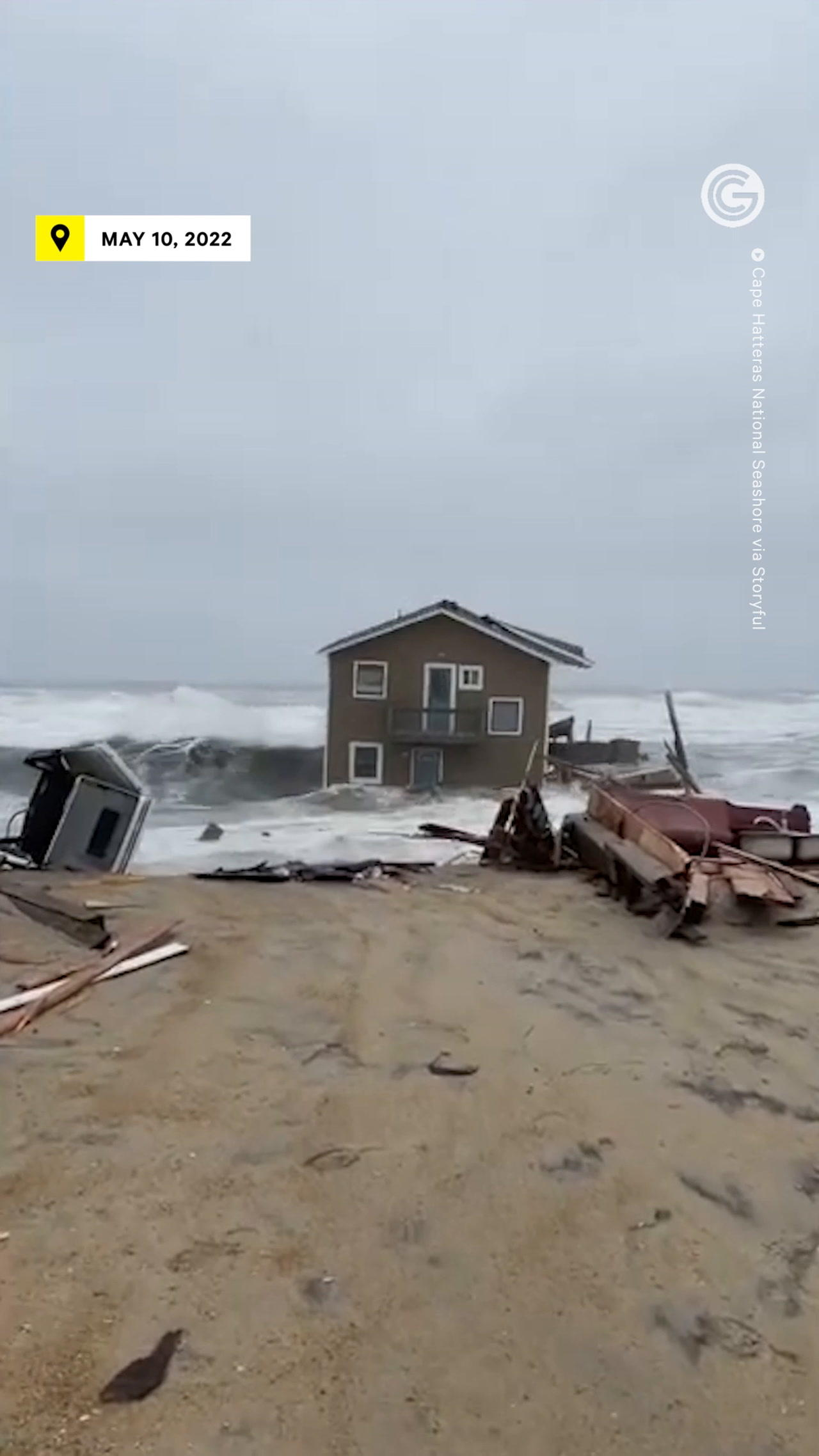 Severe Flooding Causes Homes in Outer Banks to Collapse