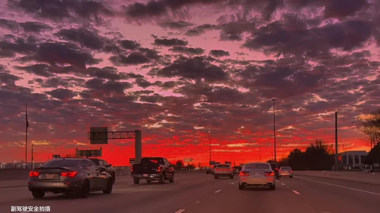 Beautiful sunset street scene