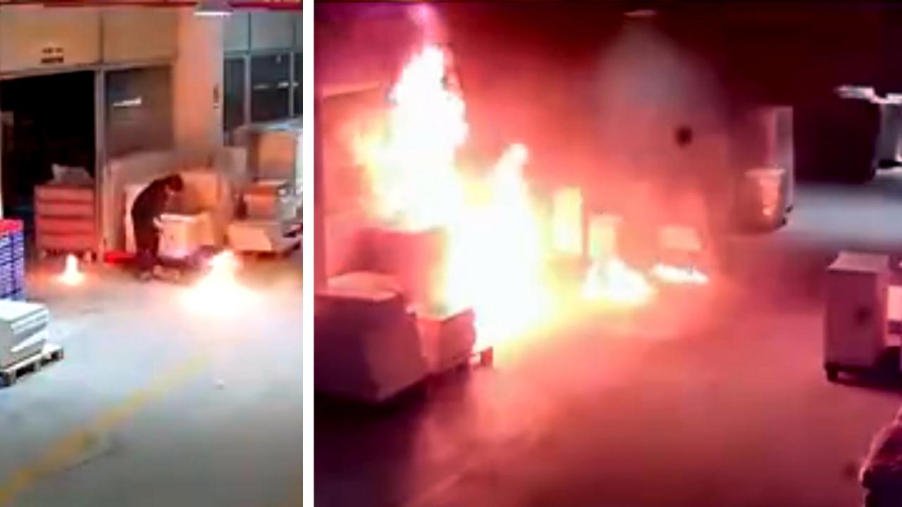 Bored worker decides to set warehouse on fire in China