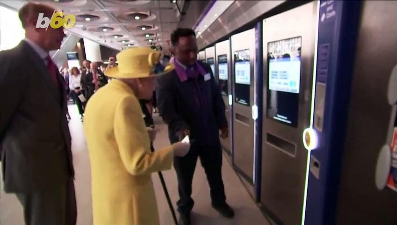 Queen Elizabeth Makes Surprise Appearance to Mark Opening of New Subway Line