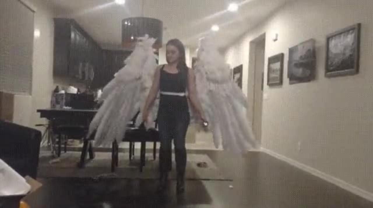 When an angel spreads his wings
