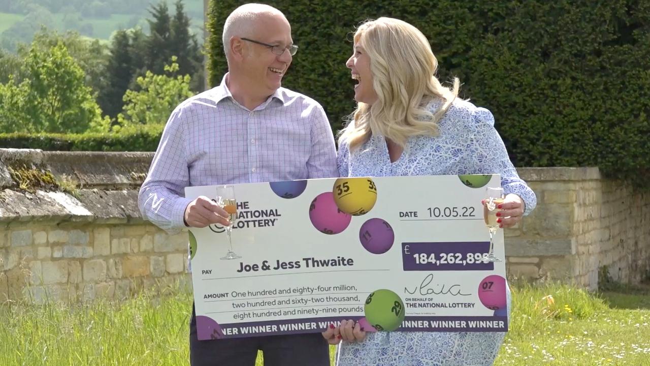 British couple celebrate record-breaking $230 million lottery win