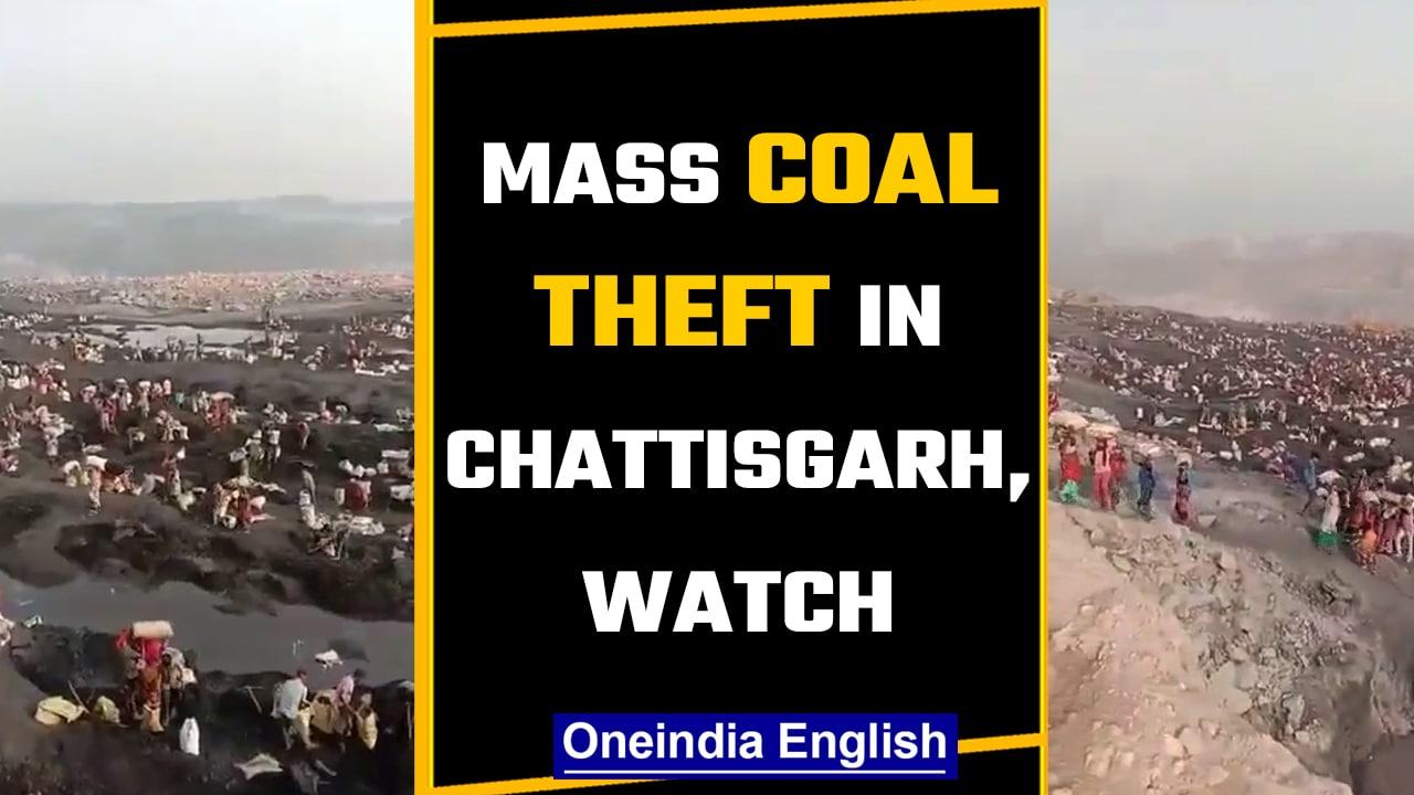 Chattisgarh: Large scale illegal coal mining caught on camera, Watch|Oneindia News