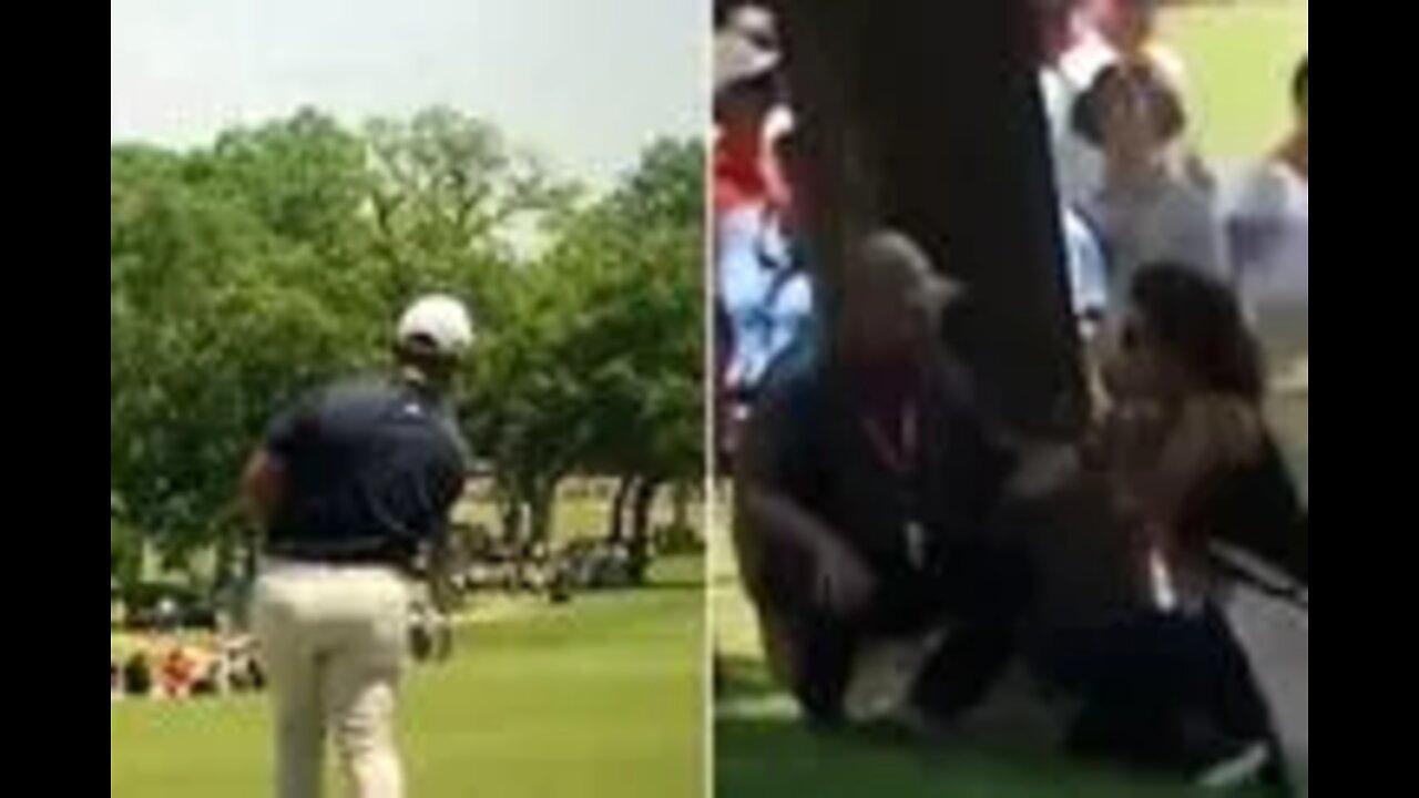 TV reporter 'covered in blood' and hospitalised after wayward PGA Championship shot