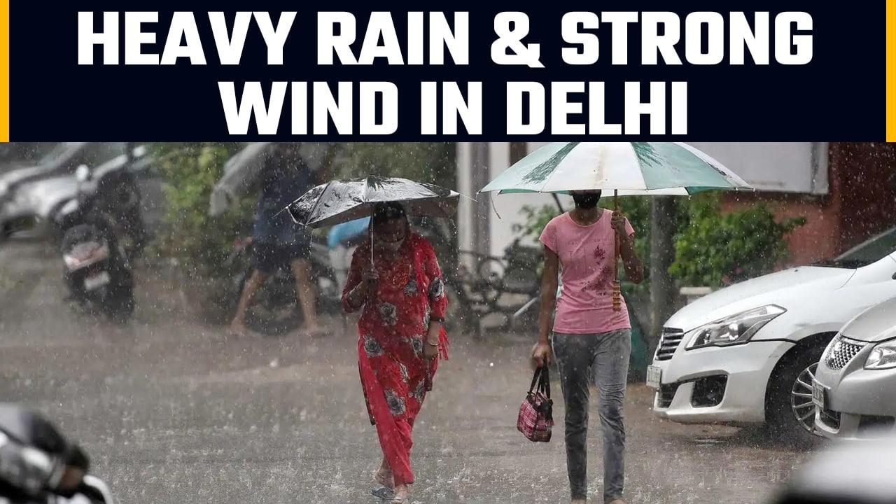Heavy rain with strong winds in Delhi, flights delayed due to bad weather | Oneindia News