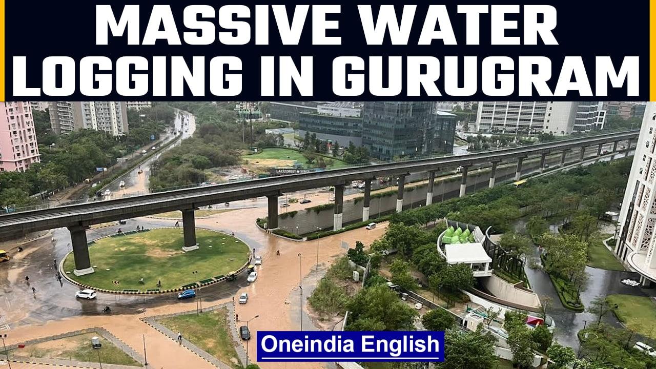 Gurugram witnesses massive traffic jam after heavy rain led to waterlogging | Oneindia News