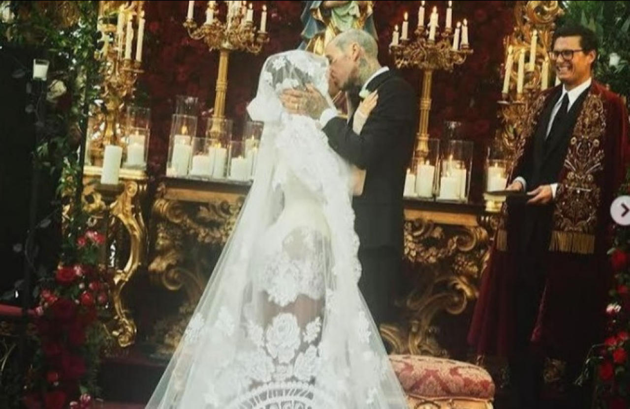 Kourtney Kardashian included a sweet tribute to Travis Barker on her wedding veil