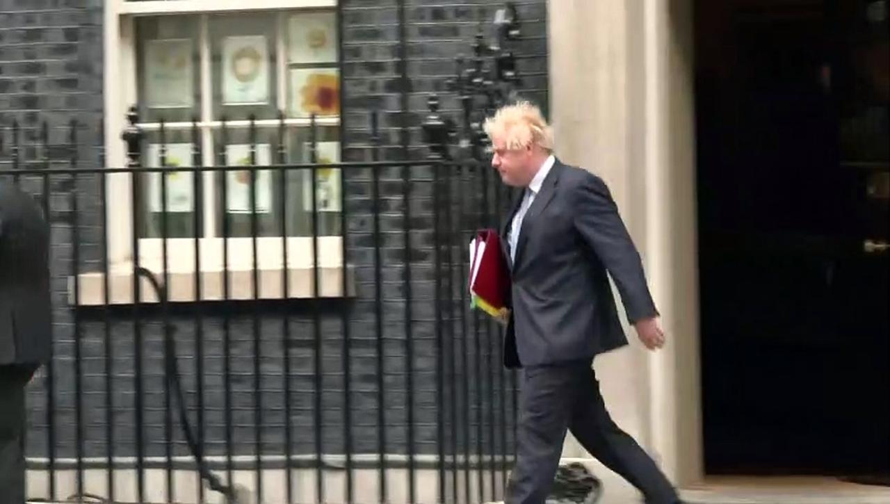 Boris Johnson arrives at parliament ahead of PMQs