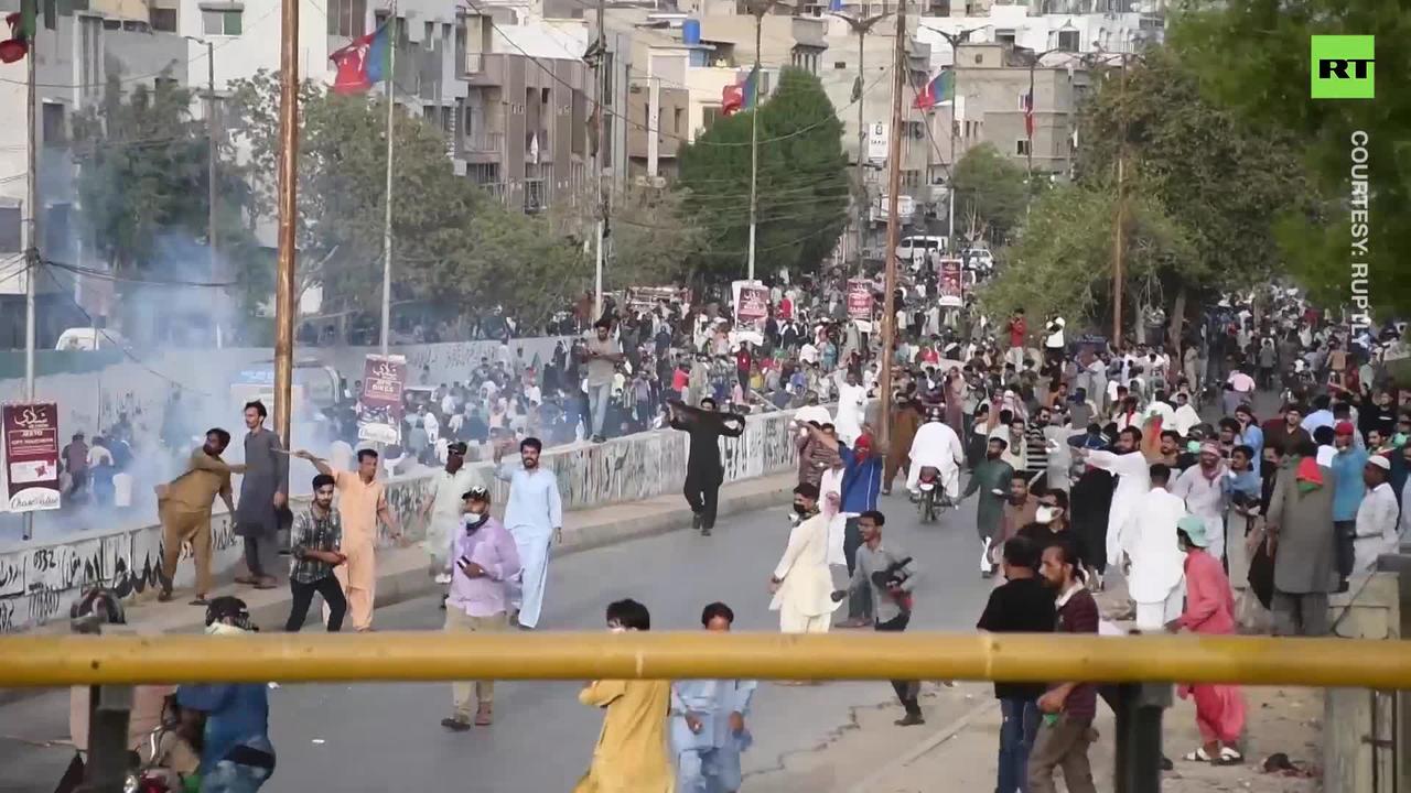 Ex-PM Khan's supporters clash with police in Karachi