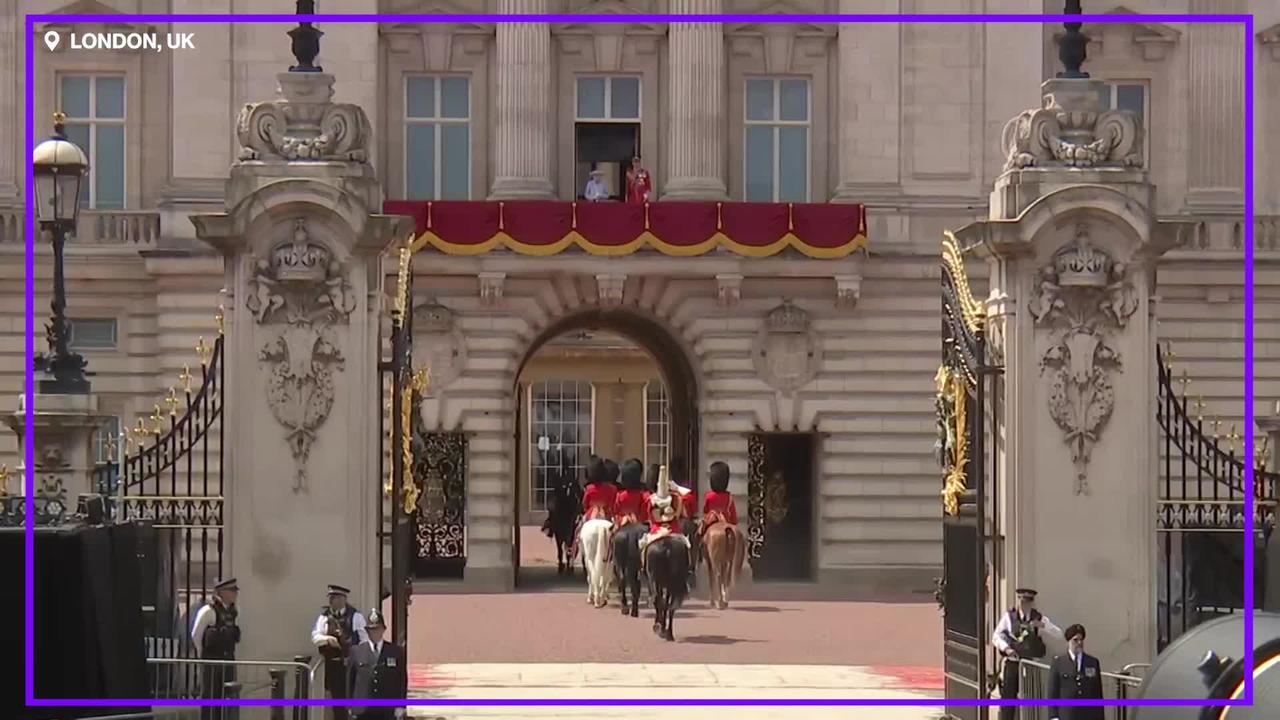 Queen watches Trooping the Colour ceremony at Buckingham Palace