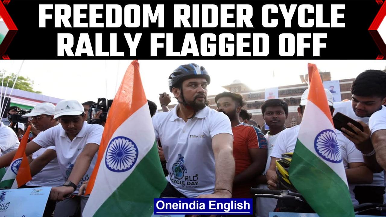World Bicycle Day: Anurag Thakur flags off Freedom Rider Cycle rally in Delhi| Oneindia News