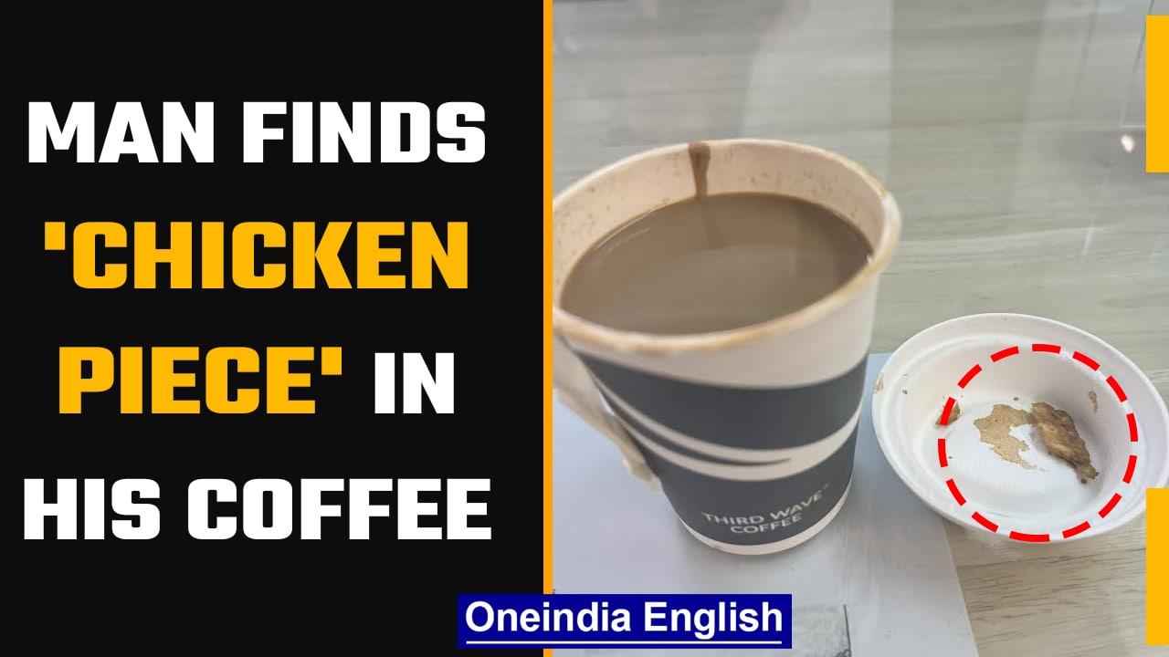 Man orders coffee from Delhi restaurant, finds chicken piece in it | OneIndia News #News